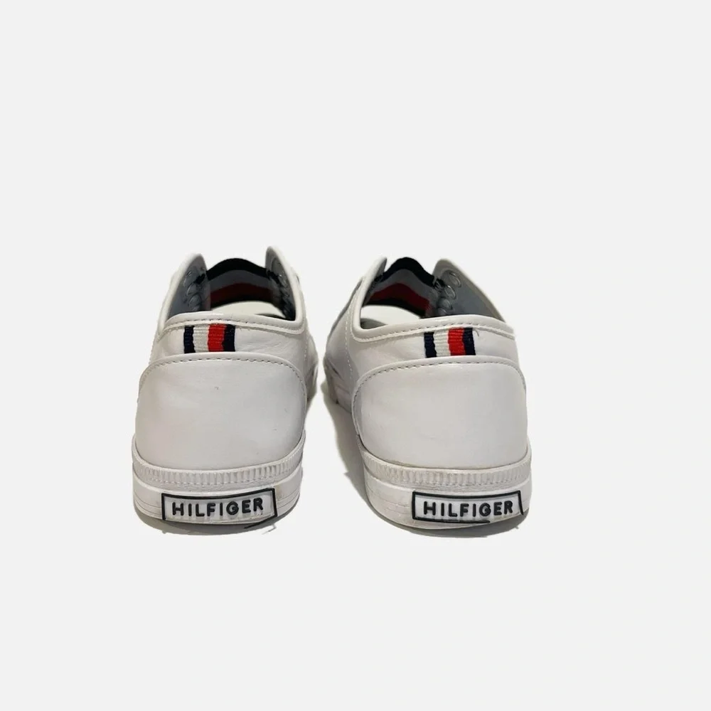 Tommy Hilfiger White and Red Slip-On Sneakers‎